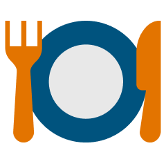 Fork, plate, and knife